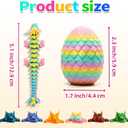 12PCS 3D Printed Crystal Dragon & Egg Set - 12 Unique Colors - 5.12 Inch Glitter Dragons with 2.36 Inch Surprise Eggs - Blind Box Collectible Toys for Adults - Fantasy Party Favors Gift