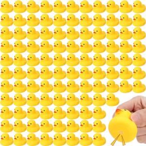 400 Pcs Mini Rubber Ducks Bulk, 2.17 x 1.97 x 1.85 Inch Float Tiny Baby Shower Rubber Duck, Small Rubber Duck, Preschool Bath Toy Rubber Duck Party Decoration Fun Squeak Small Duck Pool Toy (Yellow)