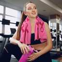 Breast Cancer Awareness Gift Towels Pink Ribbon Sport Towels for Golf Football Sport Team 30" x 14" Microfiber Gifts Bulk for Breast Cancer Procession Fundraising Decoration Supplies(6 Pcs)