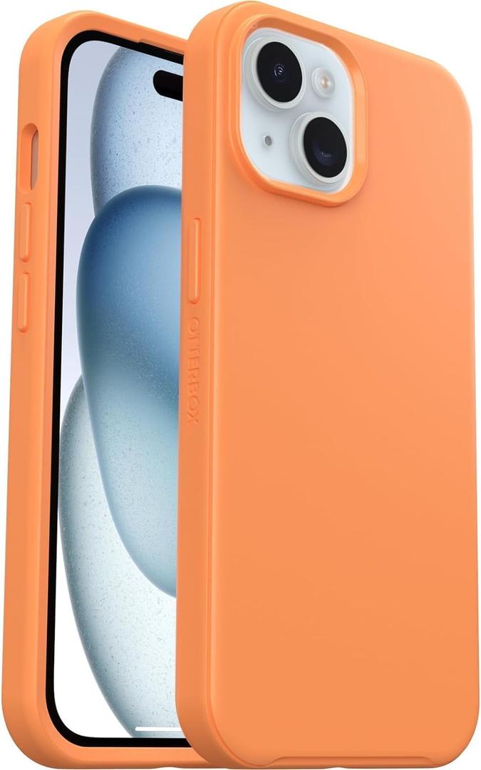OtterBox iPhone 15, iPhone 14, and iPhone 13 (ONLY) Symmetry Series+ Case - Orange, Snaps to MagSafe, Ultra-Sleek, Raised Edges Protect Camera & Screen - Non-Retail Packaging