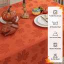 Softalker Fall Jacquard Tablecloth - Thanksgiving Maple Leaves Rectangle Table Cover, Autumn Harvest Waterproof Table Cloths Decor for Holiday, Dining, Party - Burnt Orange 60 x 102 Inch