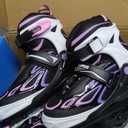 2PM SPORTS Vinal Girls Adjustable Flashing Inline Skates, All Wheels Light Up, Fun Illuminating Skates for Kids Men Adult Women and Boys 6