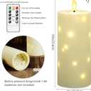 Sasigeiaa Waterproof Outdoor Candles with Timer & Remote - Battery Operated LED Candles, Realistic Flameless Plastic Pillar, Pack of 2 (4" D x 10" H, Ivory) for Patio, Garden Camping Rainy Weather