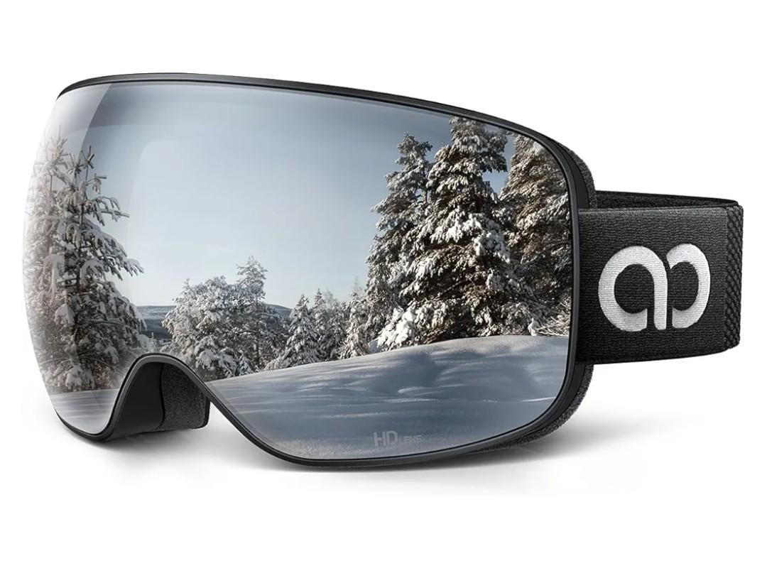 Lamicall Ski Goggles with 3X Anti-Fog - 100% UV Protection, OTG, Gifts for Skiing, Snowboard, Snowmobile, Men, Women