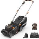 WORX Nitro 16" Cordless Lawn Mower, 2 in 1 Electric Mower with with Brushless Motor, Lightweight Push Lawn Mower for 1/4 Acre, 2 Batteries & Charger Included, WG737