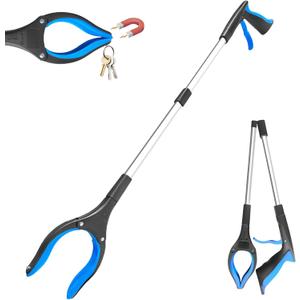32" Grabber Reacher Tool, 1-Pack Foldable Reacher Grabber Pickup Tool with 360 Anti-Slip Rotating Jaw & Magnet, Mobility Aid Reaching Assist Tool for Trash Pick Up, Lightweight Grabber Tool