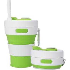 Collapsible Camping Cup with Straw Silicone Folding Coffee Cup Sport Bottle Portable Travel Outdoor Car 16oz 20oz