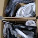 Sweetcrispy Bar Stools Set of 4, Modern Swivel Bar Chairs, Adjustable Fabric Upholstered Barstools Counter Height with Backrest for Bar, Kitchen Island, Dining Room, Black