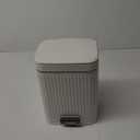 rejomiik Small Bathroom Trash Can with Lid 2.1 Gallon Soft Close Step Slim Garbage Can Waste Bin for Office, Bedroom, Kitchen, Cream