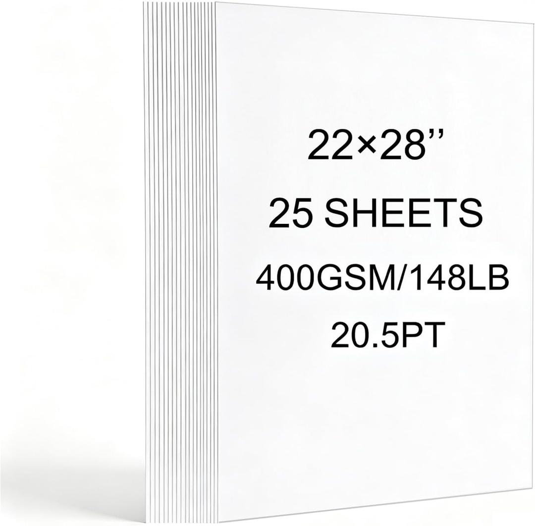 Poster Board 22x28”,400gsm Large Thick Heavyweight Cardstock,25 sheets