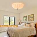 Large 17.7in Milk Glass Ceiling Light Flush Mount Flower 3-Light
