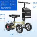BlessReach All Terrain Knee Scooter for Adults Foot Injuries,11” Big Wheels
