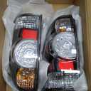 Nakuuly Tail Light Assembly Compatible With 2005-2015 Tacoma Pickup Driver and Passenger Side LED Taillights Brake Signal Assembly with Bulb and Harness (Black Housing Style)