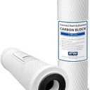 IPW Industries Inc Set of 4 Compatible for Water Filter GE GXWH04F, GXWH20F, GXWH20S & GXRM10 Multi-Pack, Carbon Block Replacement Cartridge
