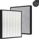 HE401 Replacement Filter for Shark Air Purifier 4, HE401 HE402 HE405 HE400, 3-Stage Filtration System of H13 True HEPA and Activated Carbon Pre-Filter, #HE4FKPET, 2 Pack