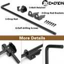 24 Inch Cane Bolt Gate Drop Rod Heavy Duty Gate Hardware, Gate Ground Latch for Wooden Fences, Metal Gates Doors Stopper for Gate Ground, Wrought Iron Gate Latches, Black Finish(1 Pack)