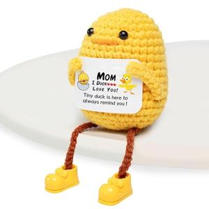 Artlunar Gifts for Mom Funny Long Legged Positive Duck Emotional Support Crochet Gifts with Mom I Love You Inspirational Card Pack of 3
