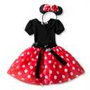 Nileafes Girls Princess Mini Mouse Costume Toddler Birthday Party Fancy Dress Up (5-6 Years,Red) 130