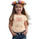 CM C&M WODRO Magic Kingdom Castle Shirt Toddler Baby Girls Magical Graphic T-Shirt Kids Summer Fairy Tale Short Sleeve Tees(Apricot, 18-24 Months)