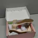 Dufannie Girls Sandals Low Heels Dress Pump Ankle Strap Open Toe Flower Girl Wedding Party for Toddler Little Big Kid (Single Clear Nude)