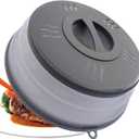 Microwave Splatter Cover Vented for Food, Microwave Plate Cover Splatter Guard & Colander, Fruit Vegetables Drainer with Hook Hole, Dishwasher-Safe,BPA-Free Silicone & Plastic (Grey)