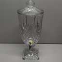 0.8 Gallon Glass Drink Dispenser for Parties 3L Crytal Iced Beverage Dispenser with Spigot Wedding Beverage Server for Party Bar (Floral)