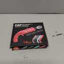 Cap Shooting Bottle Opener Gun - Launches Caps for World Cup Parties, BBQs & Adult Gatherings, Fun Gadget for Men, Unique Gag Gift for Sports Events (Blue red black gray)