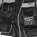 TCCFCCT Safety Vest for Men Women, 9 Pockets High Visibility Reflective Safety Vest, Hi Vis Construction Vest with Reflective Strips, Meets ANSI/ISEA Standards, (Black, Small) (Black Fabric-bison 001)