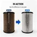 Air Filter Cleaner Kit with
360° Rotating Nozzle, 24-Inch Shaft, Compressed Air Powered, 5.5-12 Inch Filter Compatibility