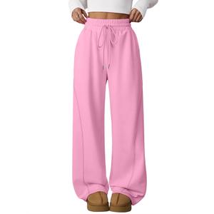 ATHMILE Womens Sweatpants Baggy Sports Wide Leg Fall Y2K Athlrtic Track Pants Casual Joggers Pocketed 2026 Trendy Pink (Pink, S)