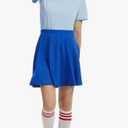 Women Light Blue Costume Full Set Cosplay with Wig Glasses Blue Shirt Skirts Socks Large