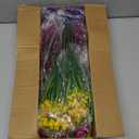 Hananona 24 Pcs Artificial Flowers Outdoor, Faux Artificial Plants UV Resistant Plastic Flower Bulk for Hanging Planter Porch Window Home Wedding Fall Summer Decor (24, Fuchsia, Purple, Yellow, Green)