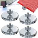 4 PCS Magnetic Flag Holder for Truck, Heavy Duty Magnet Kit for Wire Loop Flags, 3.1in Diameter Magnet Mount Base, Large Strong Magnetic Holder for Hang Warning Flag Sign Oversize Load Magnets Flag