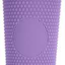 Tomotato Studded Tumbler With Straw, 24OZ Fully Studded Matte Tumbler Cup Travel Mug Reusable Plastic Cup with Wide Opening Lid (Dark purple)