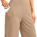 G Gradual Women's Bermuda Long Shorts with Pockets 9" High Waisted Knee Length Shorts for Women Walking Athletic Workout (Khaki)