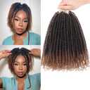 COOKOO 9 Packs Pre-twisted Micro Twist Crochet Hair 8 Inch Ombre Brown Pre-looped Mini Passion Twist Crochet Hair for Mini Senegalese Twists Hair Synthetic Hair Extensions(1B/30#)