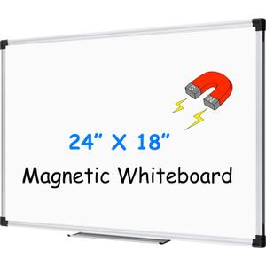 XBoard Magnetic Whiteboard 24 x 18 Inch, Dry Erase Board with Aluminium Frame & Marker Tray (24"W x 17.7"H)