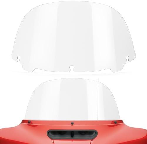Amazicha 10" Clear Windshield Round Windscreen Wind Splitter Wind Deflector Compatible with Harley Davidson Touring Electra Glide Ultra Classic Street Glide Ultra limited Tri Glide 2014-2024