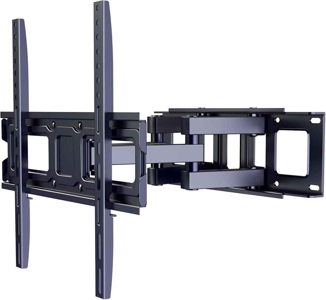 Full Motion TV Wall Mount Bracket, Dual Articulating Swivel Extension Arm for Most 26-55 Inch LED, LCD, OLED Flat Curved TVs with Max VESA 400x400mm, Holds up to 99 lbs by ERGO TAB, Black (EBMF3)