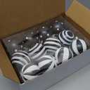 Riceshoot 24 Pcs Christmas Black and White Ball Ornaments Xmas Plastic Stripe Dot Hanging Ball for Christmas Tree Party Decoration Supplies(2.36 Inch)