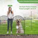 10 Panels No Dig Decorative Garden Fence for Yard, 40in (H) x 23.6ft (L) Rustproof Metal Wire Temporary Dog Fence, Animal Barrier Fencing Patio Panel Border with Temporary Ground Stakes