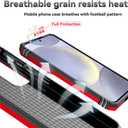 SunStory Compatible with Samsung Galaxy S24 FE 5G Case with HD Screen Protector & Slide Camera Cover & Rotated Ring Kickstand, [Military-Grade] Phone Case for Galaxy S24 FE (Red)