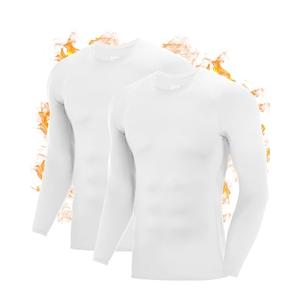 Roadbox Men's Thermal Compression Shirts, Long Sleeve Fleece Lined Undershirt, Cold Weather Workout Athletic Base Layer Top, Size L