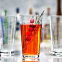 Le'raze Set of 16 Heavy Base Ribbed Durable Drinking Glasses Includes 8 Cooler Glasses (17oz) and 8 Rocks Glasses (13oz), Clear Glass Cups - Elegant Glassware Set