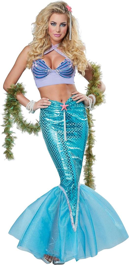 California Costumes Women's Deluxe Mermaid (Blue) S