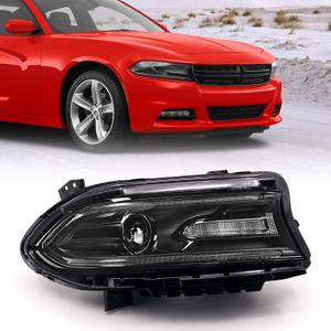 Headlight Assembly Compatible with 2015-2021 Dodge Charger [ Halogen Model ] Headlamp Replacement Right Passenger Side(RH) 68214398AC CH2503271