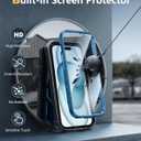 FNTCASE for iPhone 15 Case: for iPhone 14 Case & iPhone 13 Case [Built-in Screen Protector & Kickstand] [Military Grade Drop Protection] Heavy Duty Full Protective Shockproof TPU Phone Cover - Blue