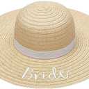23" circ. Bride's Wedding Reception & Shower Straw Sun Hat (Beige, S)