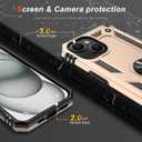 IKAZZ for iPhone 14 Plus Case 6.7 Inch with Screen Protector,Military Grade Shockproof Heavy Duty Protective Phone Cover Pass 16ft Drop Test with Magnetic Kickstand Car Mount Holder,Gold