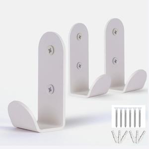 Heavy-Duty White Wall Hooks for Hanging (Set of 3)  Stylish & Sturdy Metal Hooks for Coats, Backpacks, Towels & Bags | Decorative Modern Hooks for Entryways, Bathrooms & Kids Rooms (Super Creme White)